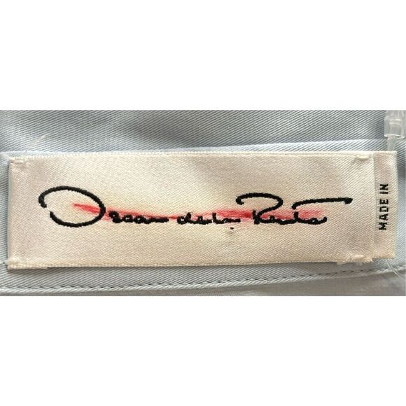 Oscar de la Renta Oversized High-low Stretch Cotton Shirt in Blue Topaz Size 10 - Picture 9 of 12